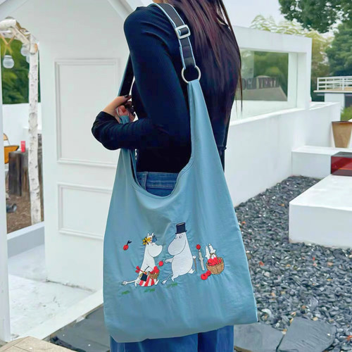 Borsa tracolla blu ricamata - blu,
